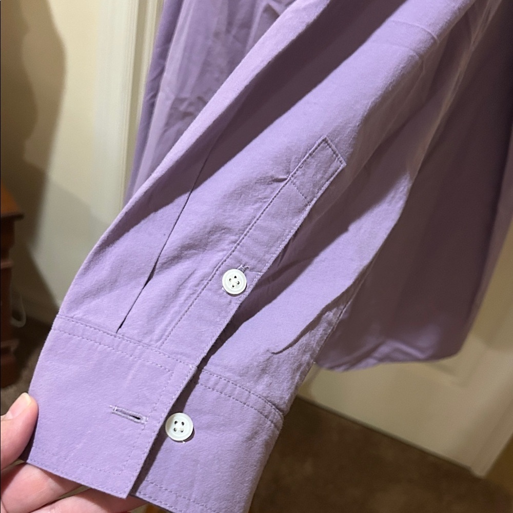 Madewell Lavender Oversized Poplin small Casual Button Down Shirt/dress - Picture 5 of 11